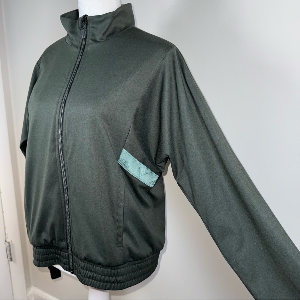 Adidas x Zoe Saldana Legacy Olive Green Track Jacket Womens XS, Minimalist Style